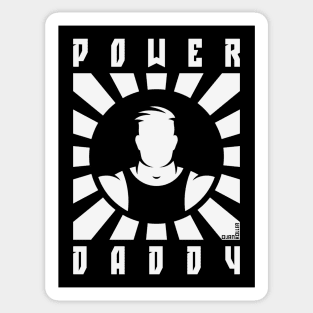 Power Daddy (Dad / Papa / Rays / White) Sticker